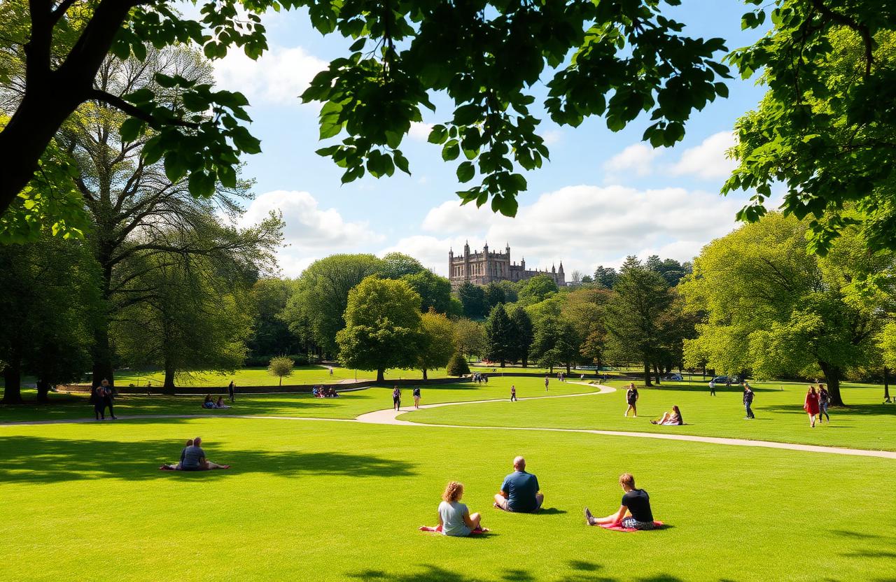 Bute Park Cardiff - 130 acres of parkland with Cardiff Castle view