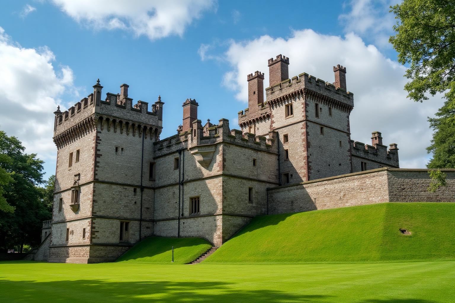 Cardiff Castle with medieval stone walls and Victorian Gothic architecture