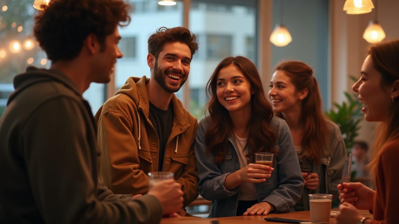 Students at social gathering